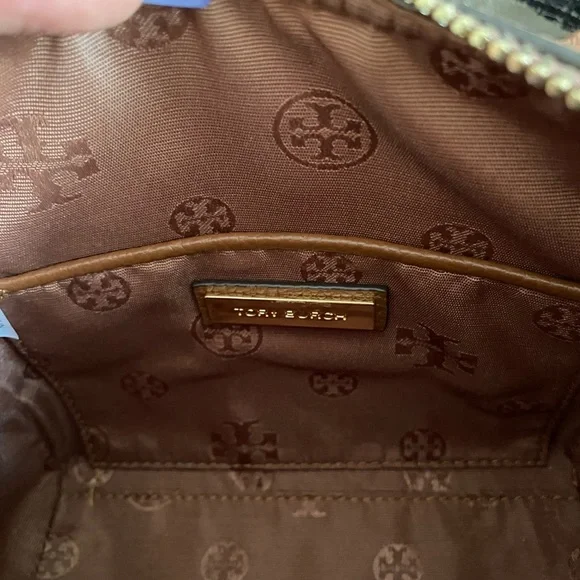 Tory Burch Thea Whipstitch Grizzly Mini Web Satchel - Picture 14 of 15